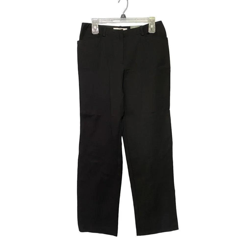 New Nine & Company Women Size 10 Relaxed Classic Modern Slant Pocket Pants Black